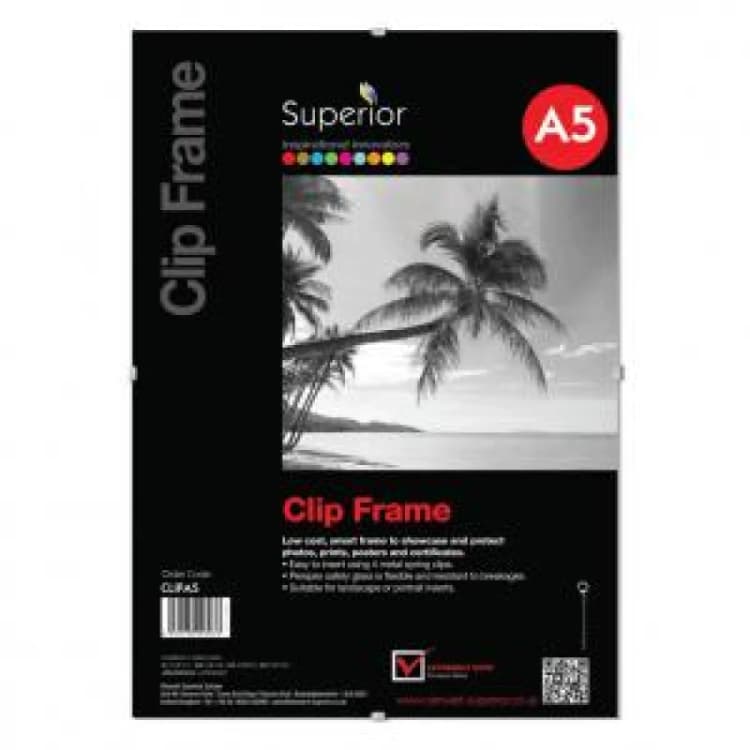 Image of Seco A5 Perspex Safety Glass Clip Frame - CLIPA5 27152SS EXR27152SS