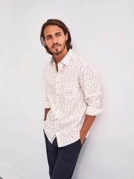 Image of White Stuff River Fish Print Shirt - White