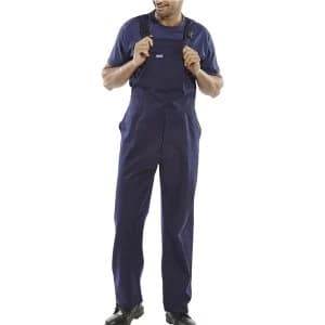 Image of Click Workwear Bib Brace Cotton Drill Size 48 Navy Blue Ref