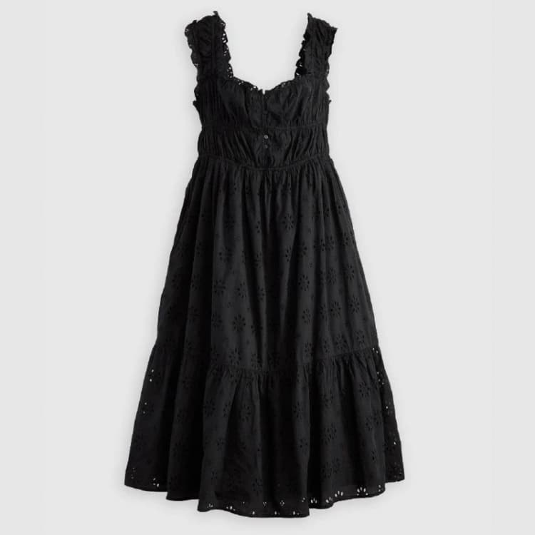 Image of Levis Womens Amaya Long Maxi Dress Anthracite Nght female 10 (S)