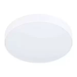 Image of Flush Ceiling Light Colour White Shade White Plastic Bulb LED 18W Included