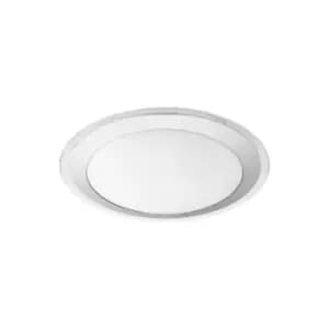 Image of Wall Flush Ceiling Light Colour White Shade White Silver Plastic Bulb LED 18W