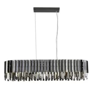 Image of Rotunda 8 Light Pendant, Black, Smoke Crystal