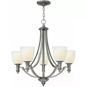 Image of 5 Bulb Chandelier Hanging Pendant LIght Antique Nickel LED E27 60W Bulb