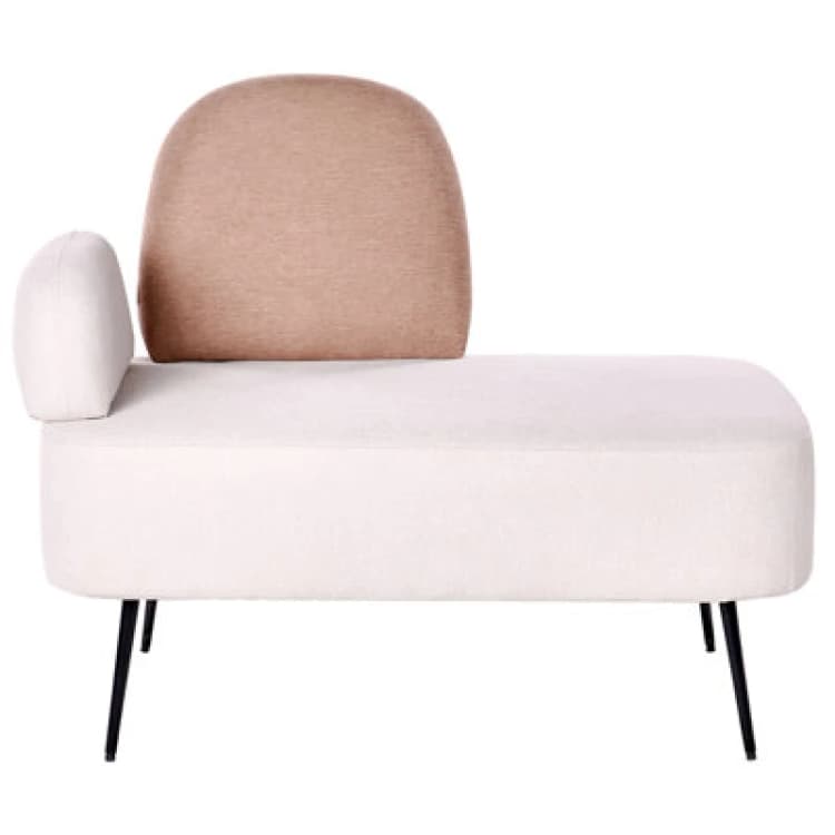 Image of Beliani Left-Hand Chaise Lounge Arcey Fabric Brown