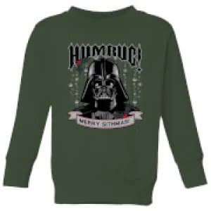 Image of Star Wars Darth Vader Humbug Kids Christmas Sweatshirt - Forest Green - 11-12 Years