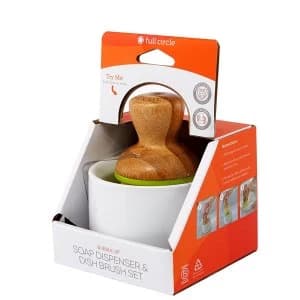 Image of Full Circle Soap Dispenser and Dish Brush Set