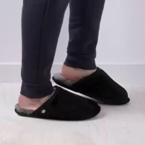 Image of Just Sheepskin Donmar Sheepskin Mens Slippers Black