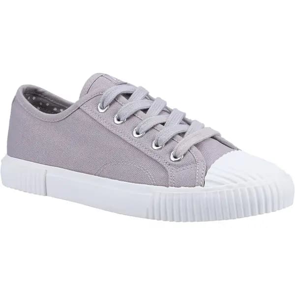 Image of Hush Puppies Womens Brooke Lace Up Canvas Shoes Trainers - UK 5 Grey female GDE2380GRY5