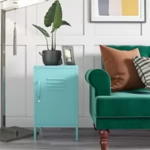 Image of Cache Metal Locker End Table Bedside Nightstand Mint By Novogratz