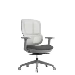 Image of Shelby grey mesh back operator chair with grey fabric seat
