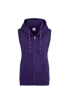 Image of Just Hoods Girlie Sleeveless Full Zip Hoodie