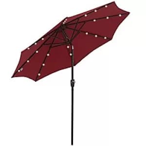 Image of Outsunny Sun Umbrella 840-125WR Steel, Polyester Wine Red