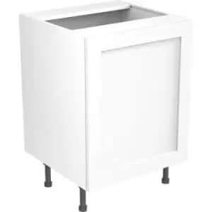 Image of Kitchen Kit Flatpack Shaker Kitchen Cabinet Base Sink Unit Ultra Matt 600mm in White MFC