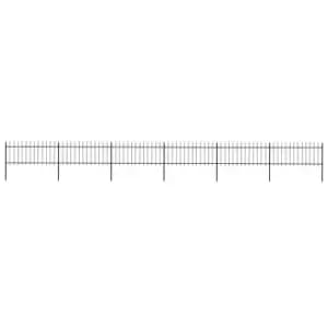Image of Vidaxl Garden Fence With Spear Top Steel 10.2X0.8 M Black