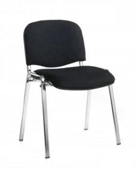 Image of Taurus Meeting Room Stackable Room With Chrome Frame and no Arms - Charcol