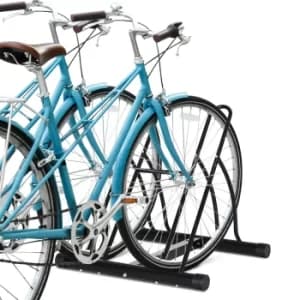 Image of HOMCOM Steel Double-Sided Indoor Bike Rack Black