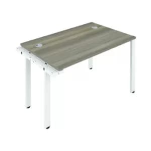 Image of Jemini 1 Person Extension Bench Desk 1200x800x730mm Grey Oak/White KF808558