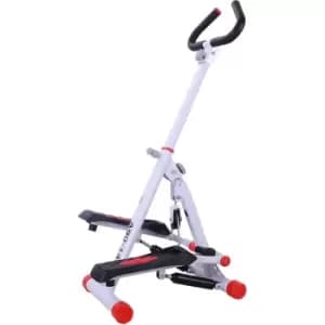Image of Homcom - Foldable Stepper Adjustable Step Machine w/ Handlebar lcd Display, Red - Red, white