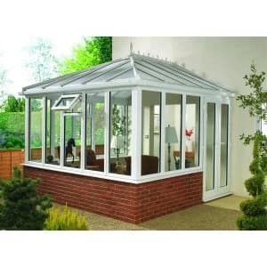 Image of Wickes Edwardian Dwarf Wall White Conservatory - 10 x 10 ft
