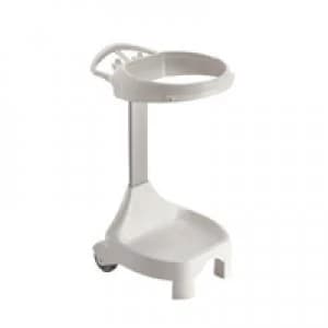 Image of Slingsby Smile White Semi-Mobile Sack Holder With Grey Basket 120 Litres 357844