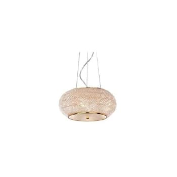 Image of Ideal Lux Pasha' - 6 Light Ceiling Pendant Gold with Crystals, E14