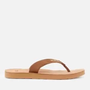 Image of UGG Womens Tawney Logo Flip Flops - Chestnut - UK 8
