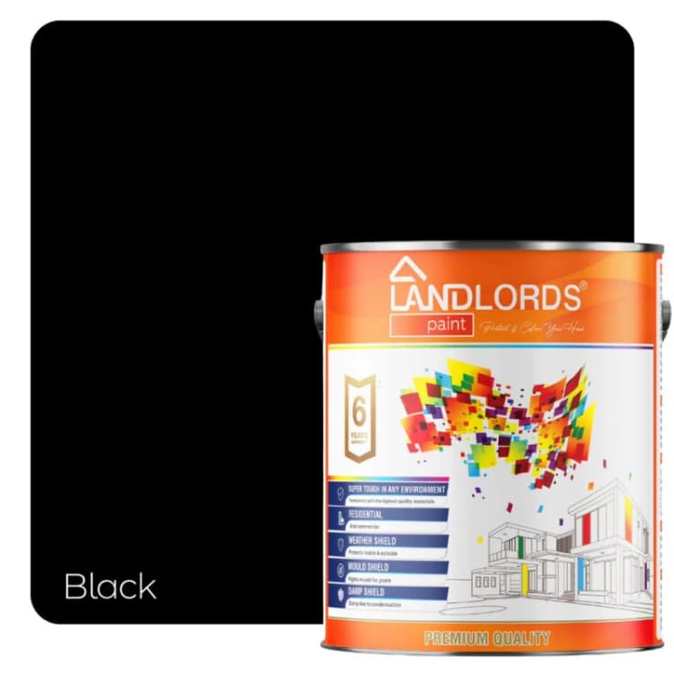Image of LANDLORDS PAINT Kitchen & Bathroom Paint - 20L in Black Unisex 20L