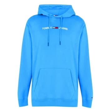 Image of Tommy Jeans Straight Logo Hoodie - Light Blue CZD