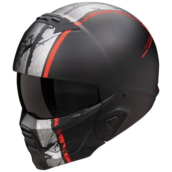 Image of Scorpion Exo-Combat II Lord Matt Black Red Jet Helmet Size L