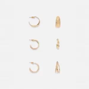 Image of Missguided MIX 3PR HOOP - Gold