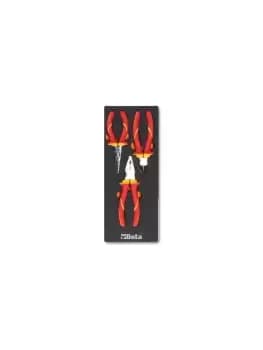 Image of Beta Tools M135 3pc VDE Insulated Pliers Set Soft Tray for Roller Cab 024500135