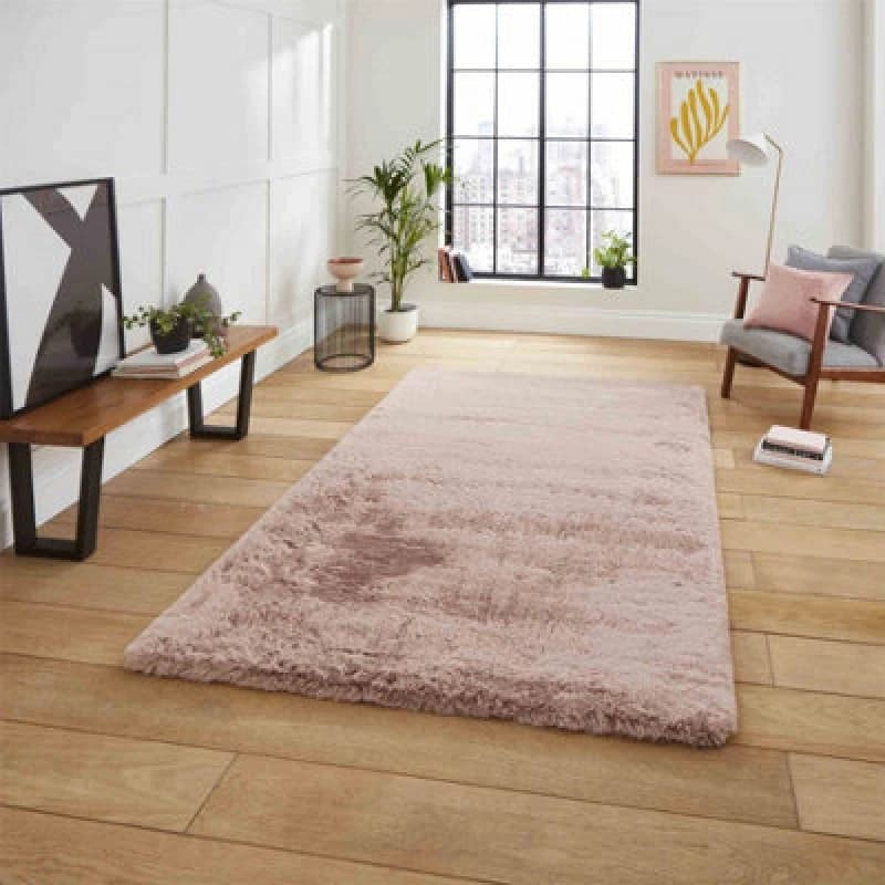 Image of Super Teddy Rectangle Rug Pink