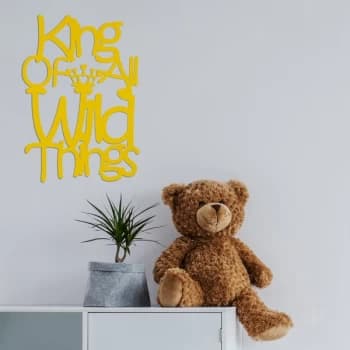 Image of King - Yellow Yellow Decorative Wooden Wall Accessory