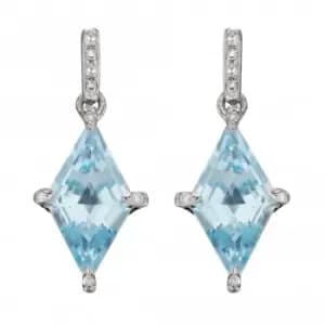 Image of 9ct Kite Shape Blue Topaz In White Gold Earrings GE2344T