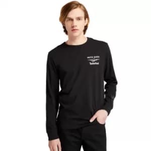 Image of Moto Guzzi X Timberland Ls T-Shirt For Men In Black Black, Size L
