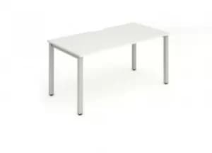 Image of Trexus Bench Desk Individual Silver Leg 1400x800mm White Ref BE135