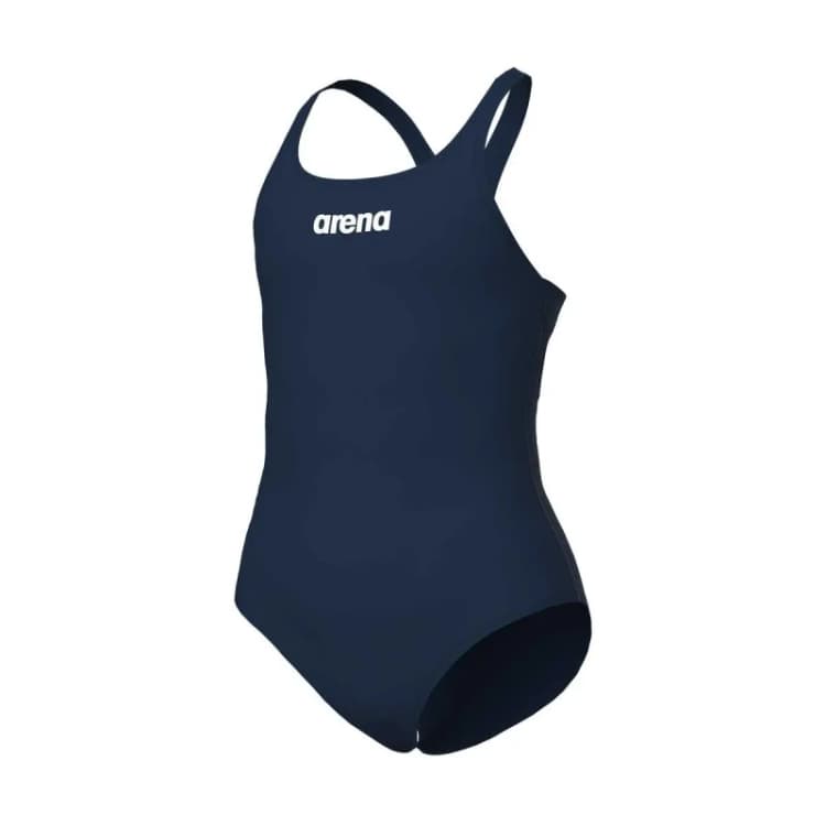 Image of Arena Girls Team Pro Solid Swimsuit - Navy, Blue, Size 10-11 Years Blue W4QLZ Unisex 10-11 YEARS