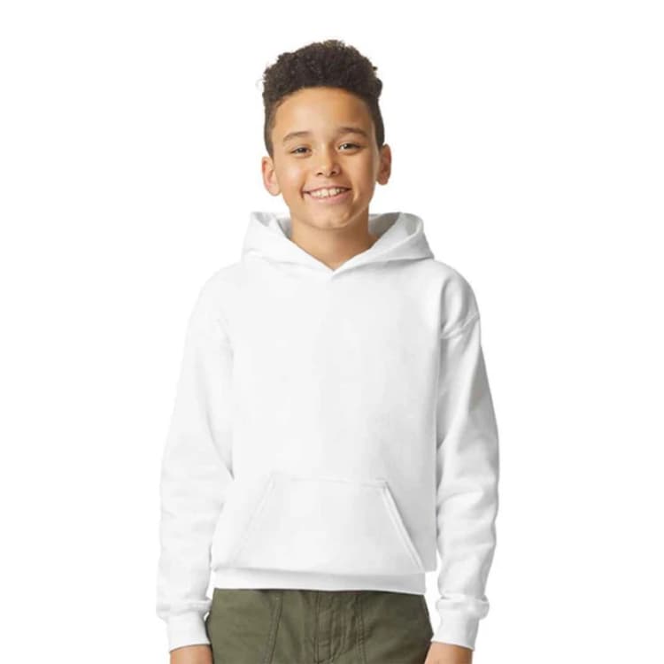 Image of Gildan Softstyle Ringspun Cotton Midweight Hoodie in White Size: 3 Years White Unisex 3 Years