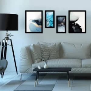Image of 4P3040SCT008 Multicolor Decorative Framed MDF Painting (4 Pieces)
