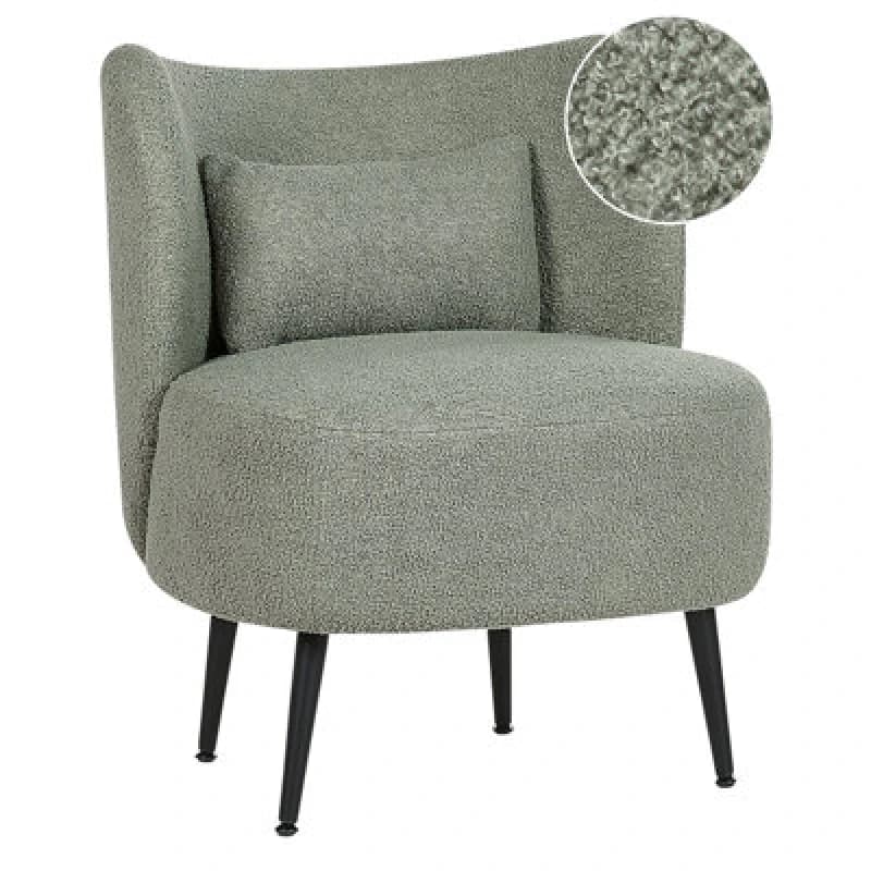 Image of Beliani Boucle Armchair Green Otsby