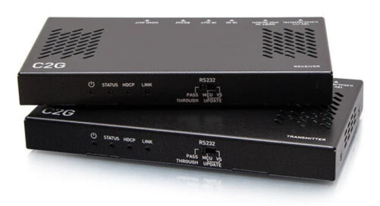 Image of C2G C2G HDMI HDBaseT + RS232 and IR over Cat Extender Box Transmitter to Box Receiver (18Gbps) - 4K 60Hz 30026