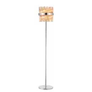Image of Lysander 8 Light G9, Floor Lamp, Polished Nickel, Amber