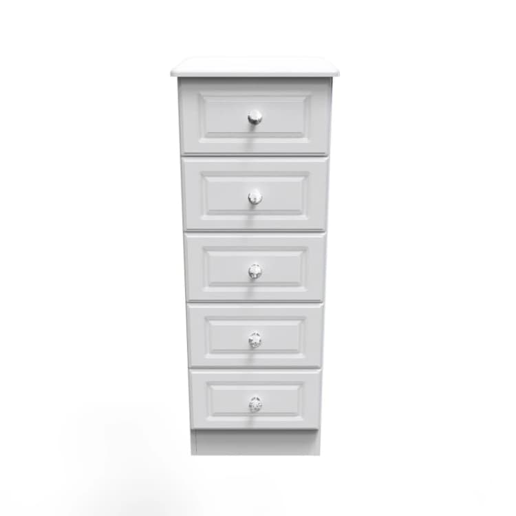 Image of Ready Assembled 2 U Stratford 5 Drawer Tallboy (Ready Assembled) White
