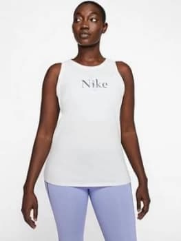 Image of Nike Yoga Dri-FIT Logo Tank - White, Size XS, Women