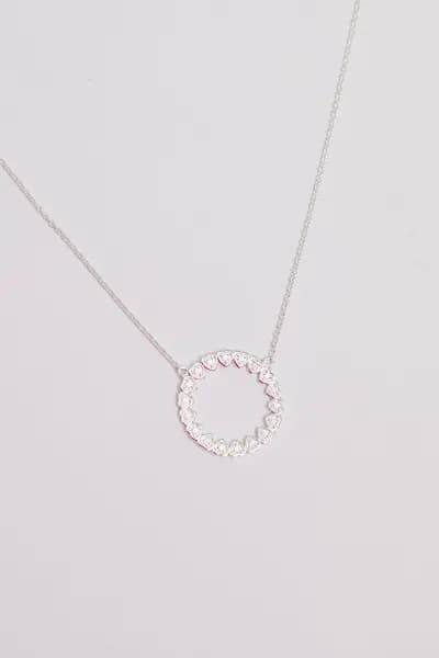 Image of Simply Silver Sterling Silver 925 Heart Open Pendant Necklace Silver