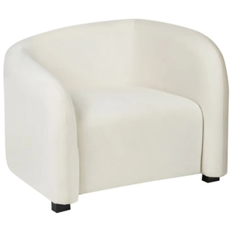 Image of Beliani Velvet Armchair Off-White Veltada