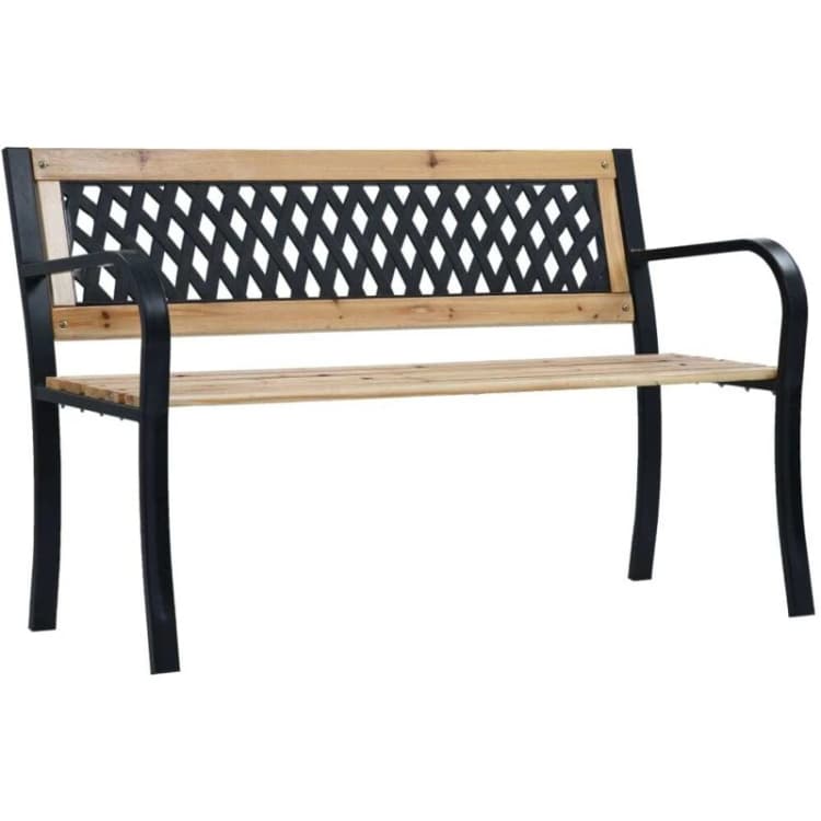 Image of vidaXL Garden Bench 120cm Wood Outdoor Patio Seating Seat Furniture Chair