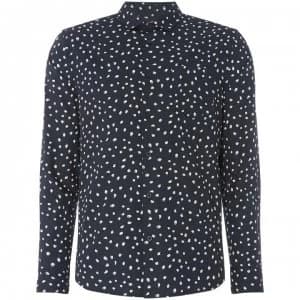 Image of Linea Nash Paint Dab Print Shirt - Dark Navy
