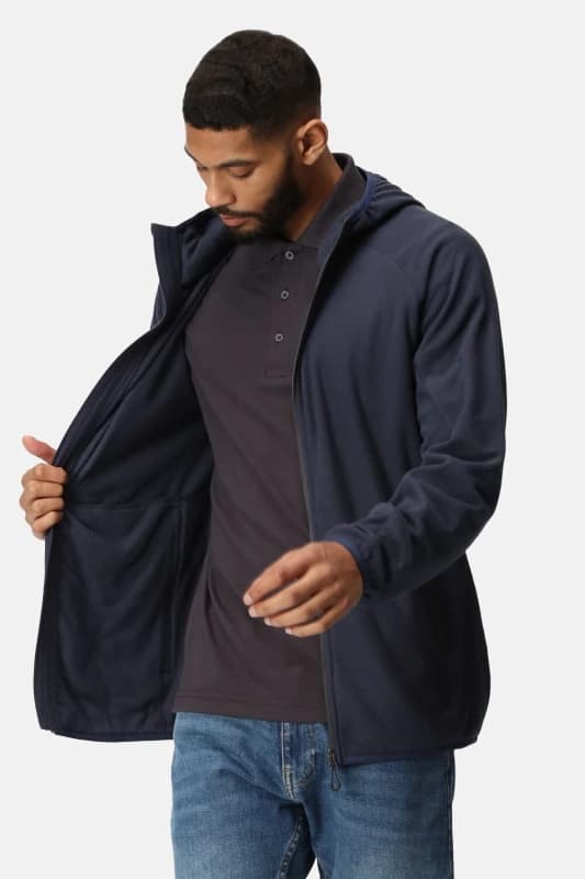 Image of Regatta Regatta Men Navigate' Full Zip Hooded Fleece in Navy Size: Small Navy S Male 5063019385181